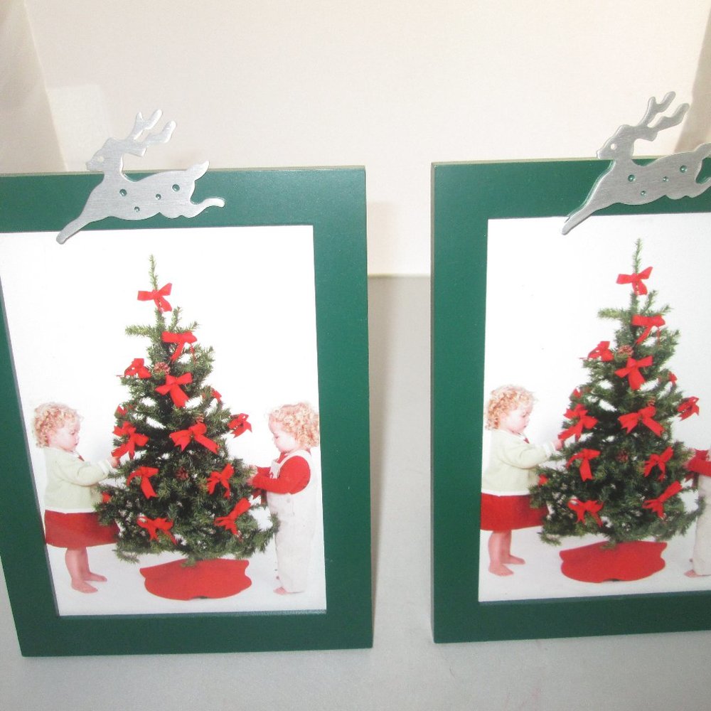 4/$40 NIB 2 The Picture People Green Frames with Deer 5x7